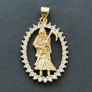 New gold grim reaper pendant - Hypoallergenic Water resistant